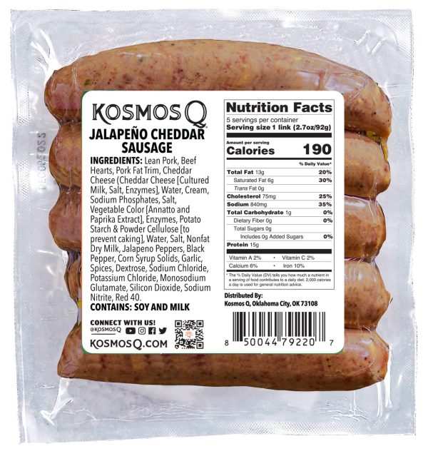 Kosmos Q Jalapeno Cheddar Sausage Online Sale - Image 3