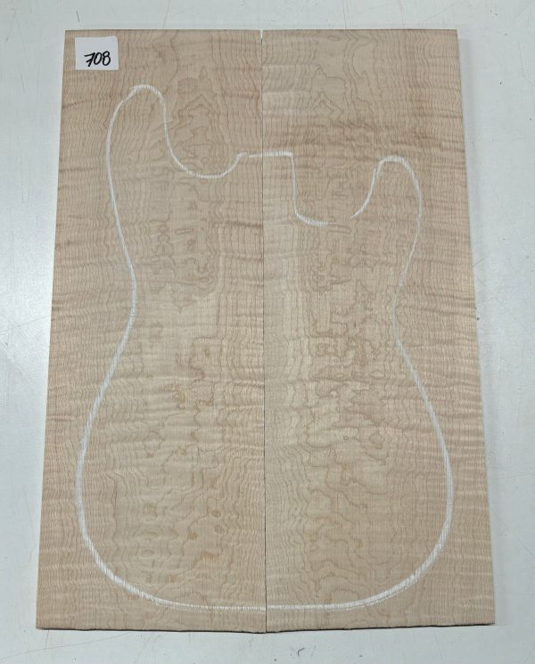 Flame Hard Maple Bookmatched Guitar Drop Top AAAA Grade - 21  x 7  x 3 8  #708 Sale - Image 2