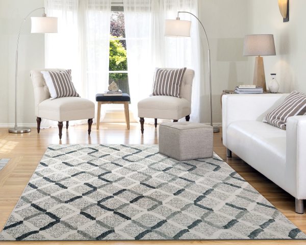 Myth 7294-159 Cream Blue Light Grey Area Rug For Cheap - Image 2